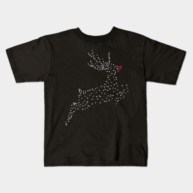 Red Nose Reindeer Kids T-Shirt by technofaze